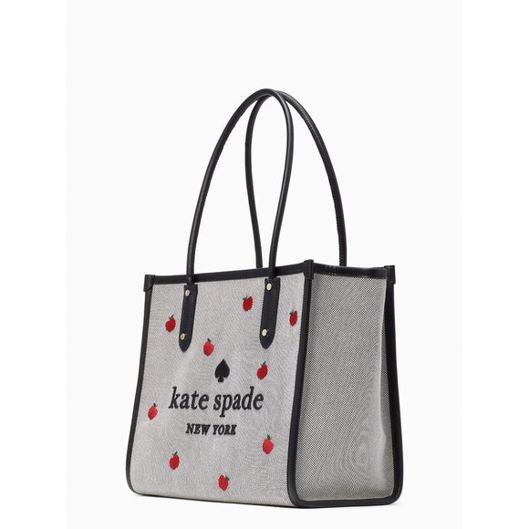Kate Spade Ella Large Orchard Toss Embroidered Shoulder Bag with Zipper - Picture 2 of 4